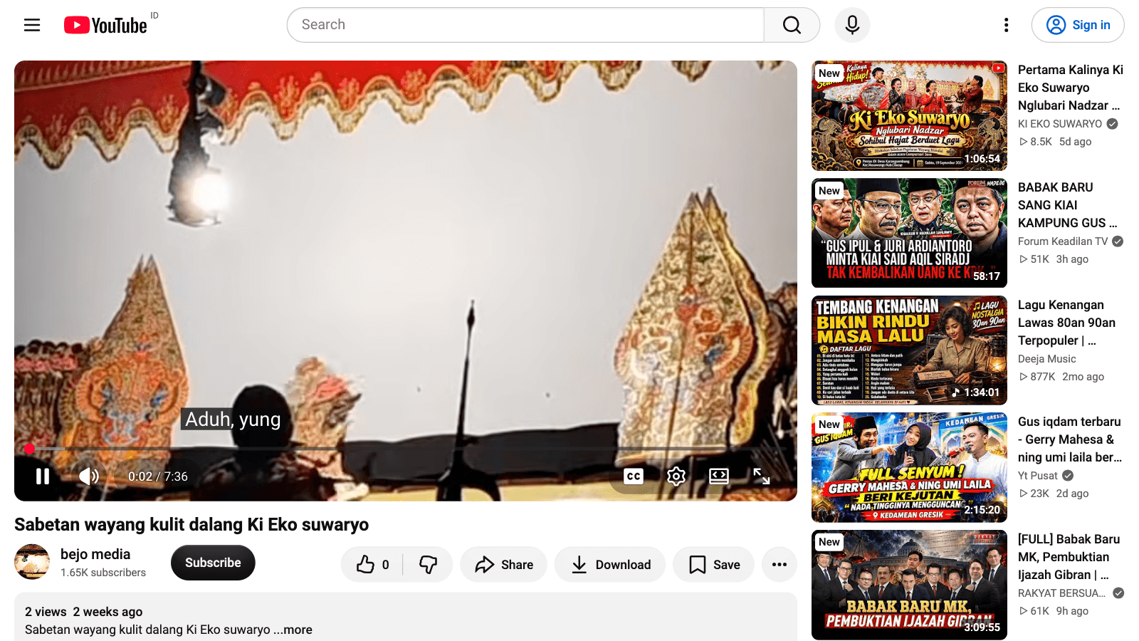 Sabetan Wayang Kulit: Kepiawaian Gerak Boneka Kulit Ki Eko Suwaryo