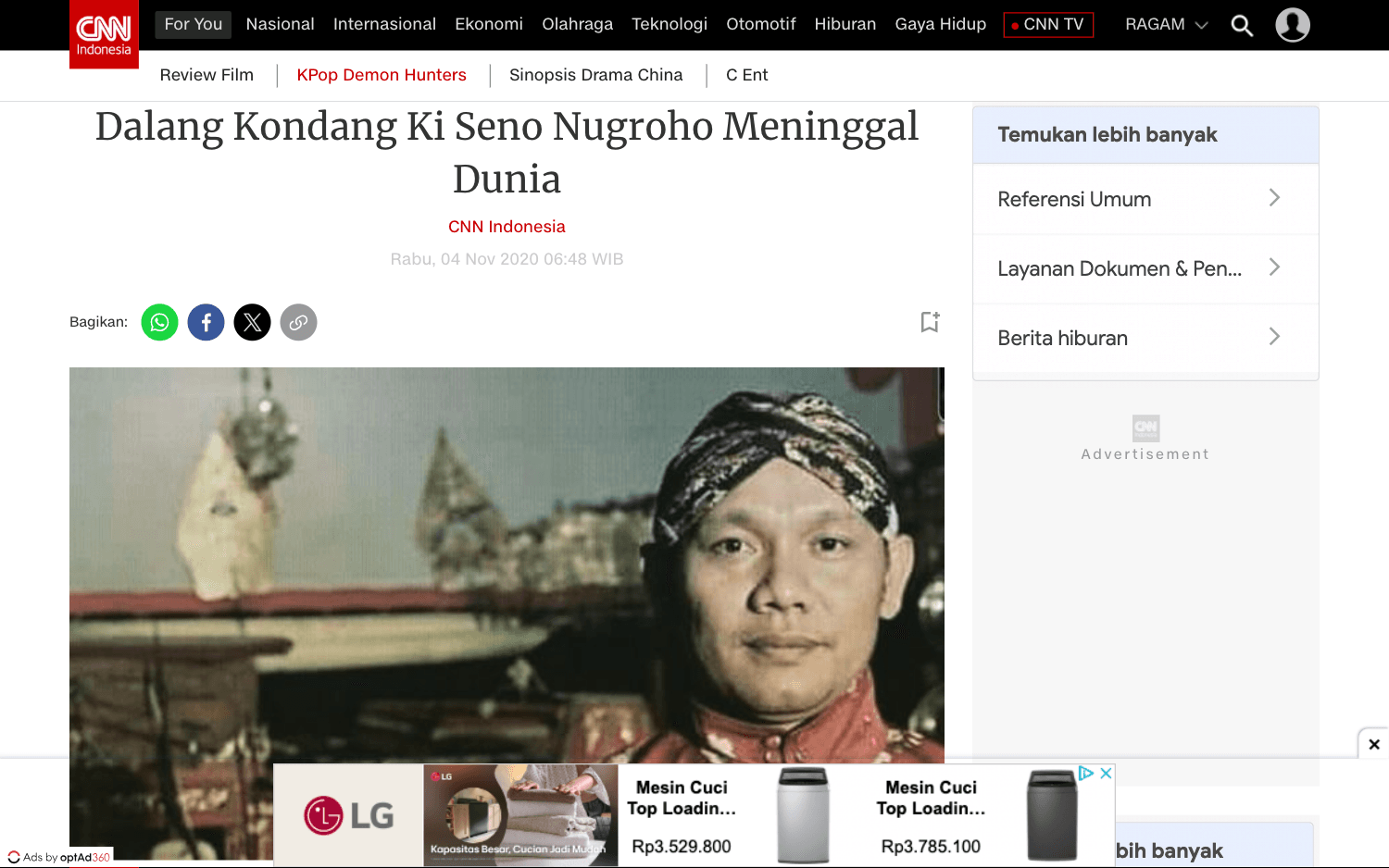 Mengenang Ki Seno Nugroho: Dalang Kharismatik Penggerak Generasi Muda Wayang