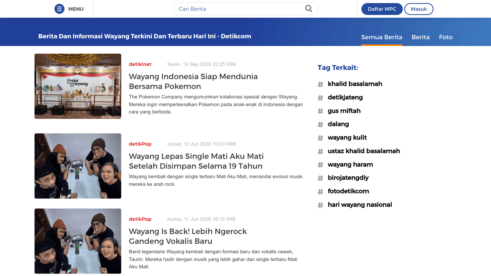 Kanal Warta Wayang Terkini: Kumpulan Liputan Seni Pedalangan Nusantara